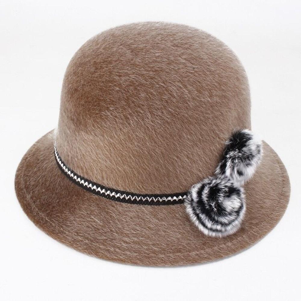 Imitation Fur Topper Hat Solid Color Woolen Bucket Hat Fashion Fisherman Hat  Church