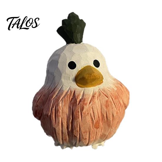 Healing Room Decoration Wooden Duck Figurine, Hand Carved Cute Statue, Rustic Nature Inspired Craft Miniature Ornament for Home Office Desk
