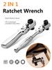1/4 Double Ended 72 Teeth Quick Spanner Tool Screwdriver Socket Bit 2 In 1 Round Handle Ratchet Wrench DIY Home Repair Hand Tool