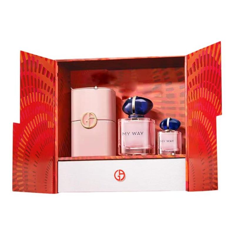Armani Self Unbounded Perfume Classic Edition Set Limited Gift Box EDP Fresh 50ml+7ml+Perfume Leather Case коричневый