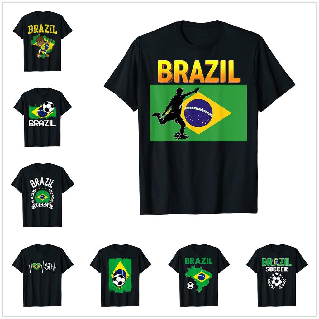 Brazil 2022 National Football Team Soccer Brazilian Fan 100 Cotton TShirt Men Women Short Sleeve T Shirt Tees For Fans Gift