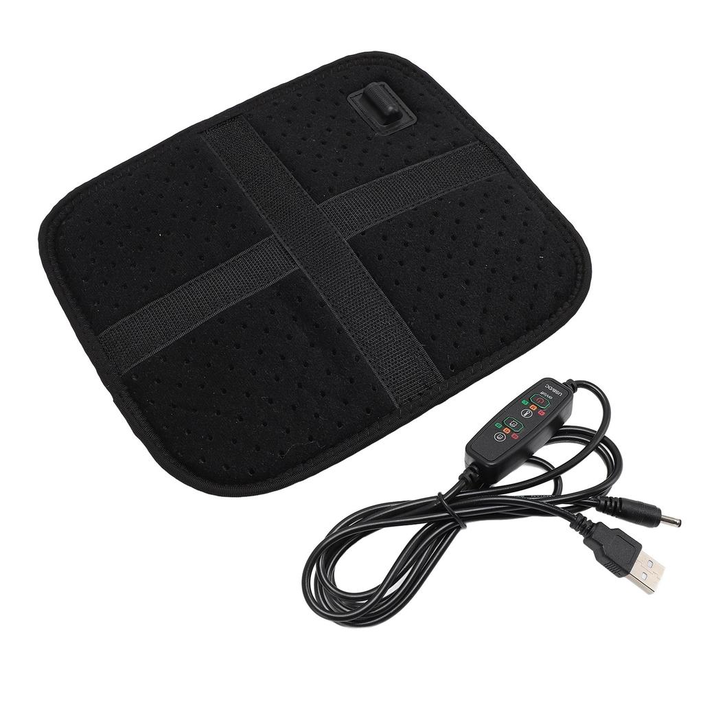 USB Heating Pad with Inner Mesh Pocket Far Infrared Carbon Fiber 3 Heating Levels 3 Timer Sore Relief Electric Heated Pad for Waist Knee