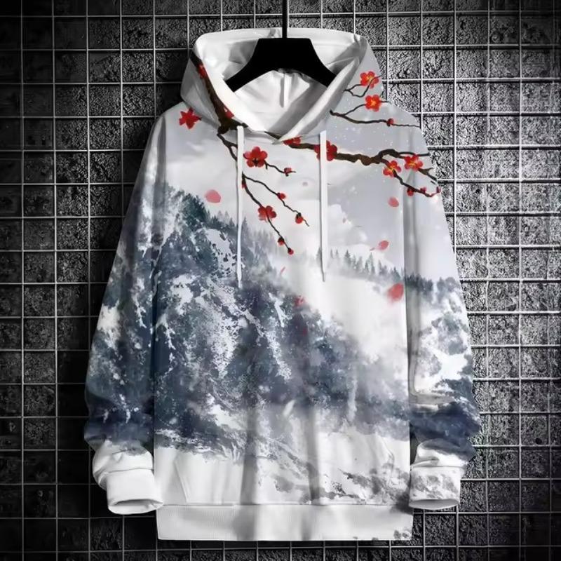 Men's Trendy 3D Printed Hoodie with Star & Number 10 Design - Casual Fashion Pullover, Machine Washable