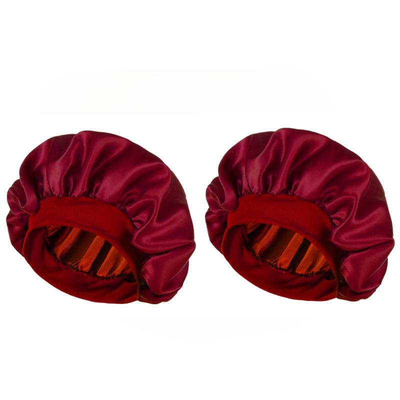 Satin Bonnets Night Sleeping Cap Large Elastic Wide Soft Band Colorful Silk Hat for Curly Hair Care Beauty Makeup for Women Men