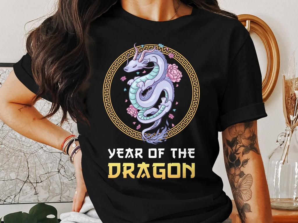Chinese New Year Dragon T-Shirt, Lunar New Year Zodiac Tee, Year of the Dragon Shirt, Chinese Zodiac Dragon Tee