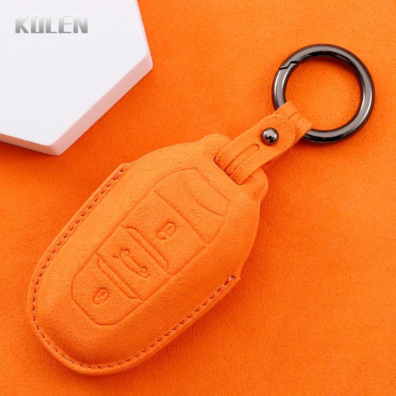 Genuine Leather Auto Smart Key Fob Cover Case Housing Fit For Peugeot 308 408 508 2008 3008 4008 5008 Citroen C4 C4L C6 C3-Xr Picasso Ds3 Ds4 Ds5