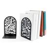 Sturdy Metal Bookends With Not Slip Base Floral Design For Home Office And Study Room