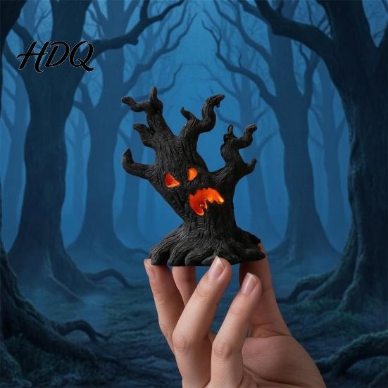 Twisted Branch Demon Ornament Halloween Miniature Tree Demons Ornaments Resin Micro Landscape Figures Dark Niche Festival Scene Building Accessory