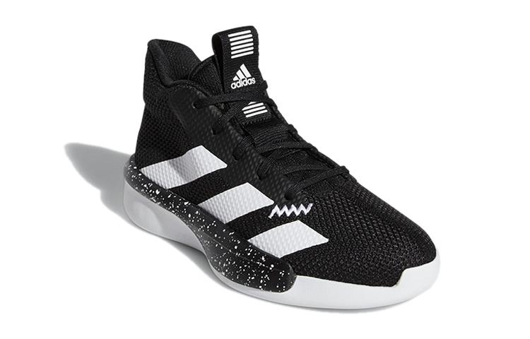 Adidas Pro Next K Abrasion Resistant Mid top Children's Basketball Shoes Black White Kids' EH3061