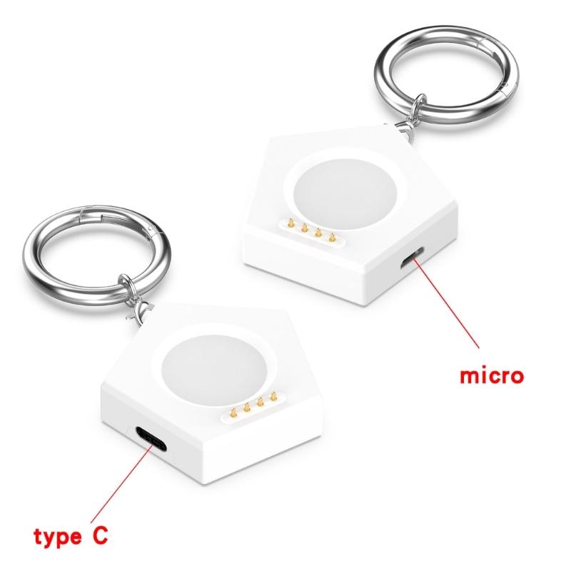 Portable Keychains Charger Base Tiny  USB Type C Input Safety Defense  Fast Charging Base PVC for  Watch X2 Mini