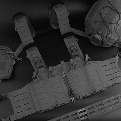 Outdoor Chest Rig, Adjustable Molle Chest Rigs Solid Vest CS Field Protection Equipment Amphibious Module Combat Vest For Outdoor Trainning Copsplay