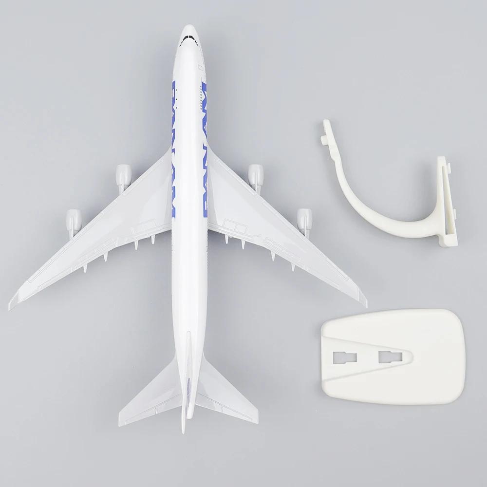 Flugzeugmodell PAN AM 747 B747, 20 cm, aus Metallguss, mit Rädern, für Pan American Airways, Dekoration für Zuhause oder Büro