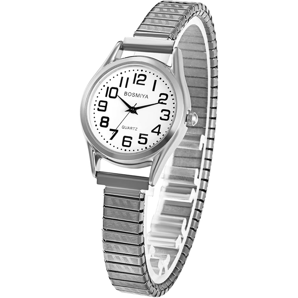 Women s Analog Waterproof Watch Stainless Steel Elastic Band Simple Casual Fashion Accessory Silver