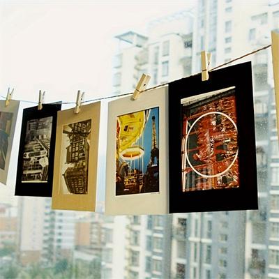 10pcs Combination Paper Frame With Clips DIY Kraft Paper Picture Frames Hanging Wall Photos Album Home Decoration Craft