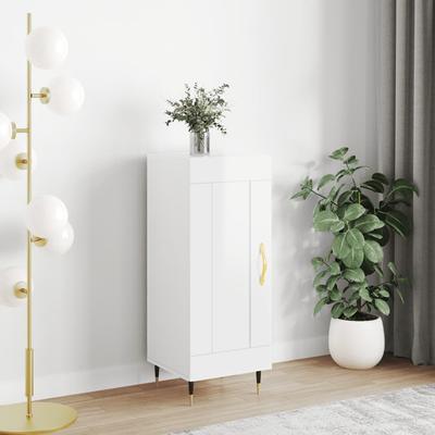 Vidaxl Kast, Wit, Glans, 34,5X34X90 Cm, Materiaal Houtvezelplaat