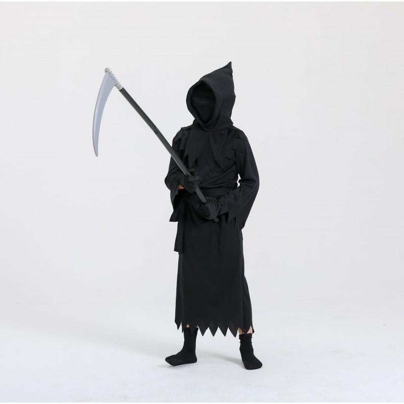 Costume di Halloween per Bambini Vestito Falciatore Mortale Con Occhiali Luminosi Cosplay Performance sul Palco