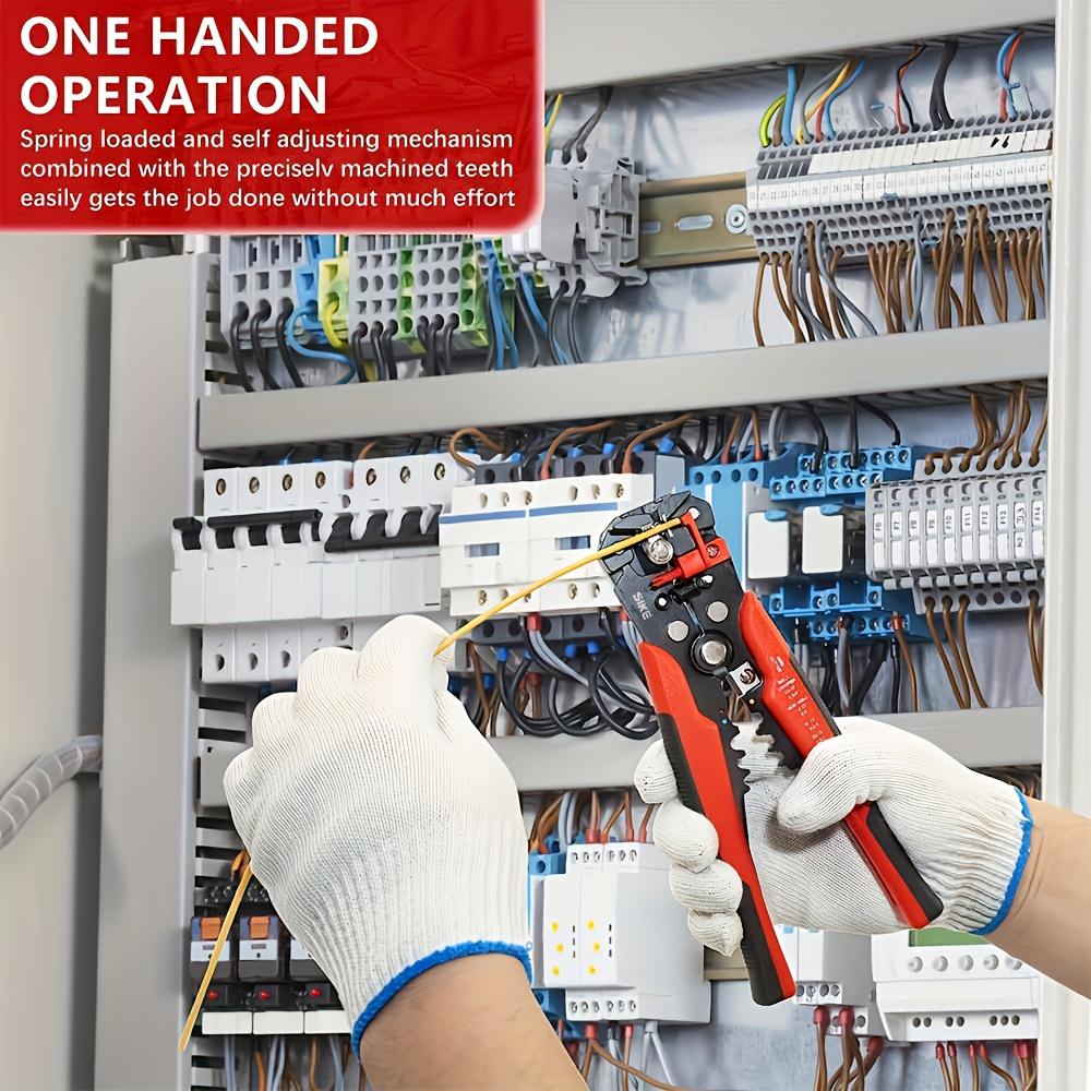 1PC Electrician Automatic Wire Stripper, 24-10 AWG 0.2-6mm² Multi-Function Cable Stripping Crimping Cutting Pliers