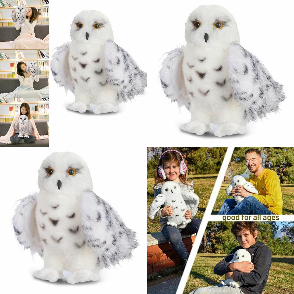 Adorable Wizard Snowy Owl Plush Toy Soft Stuffed Doll For Kids Christmas Gift