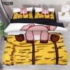 Cartoon Lovely Pig Duvet Cover Set Kawaii Animal Bedding Set King Microfiber Farmhouse Wildlife Theme Comforter Cover Pillowcase