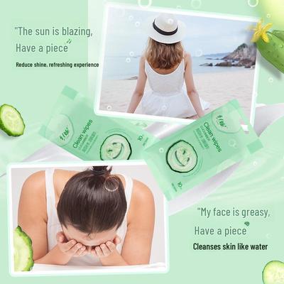 Xuanni Cucumber Scented Disposable Wet Wipes - Individually Wrapped for Baby & Student Gifts