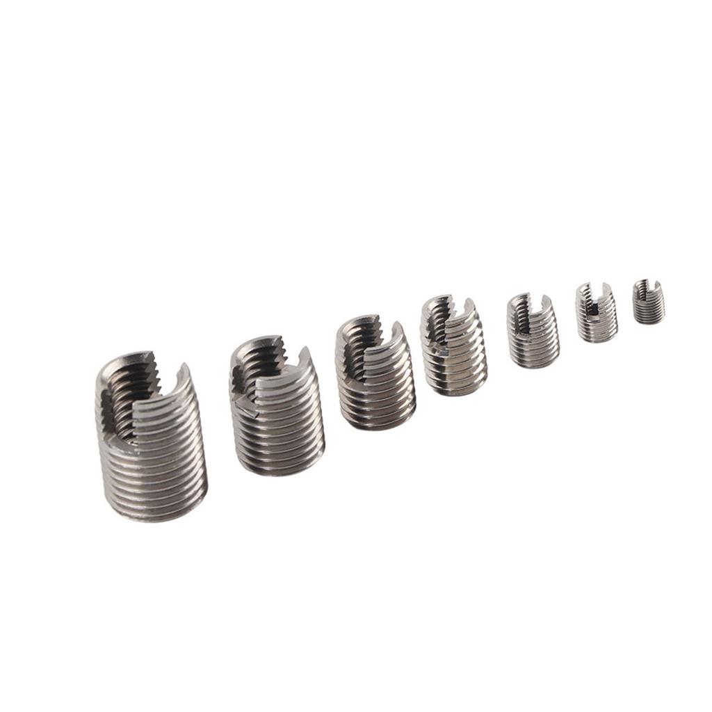 50Pcs Stainless Steel Inner Thread Self Tapping Thread Inserts Set Thread Reinforce Repair Tool