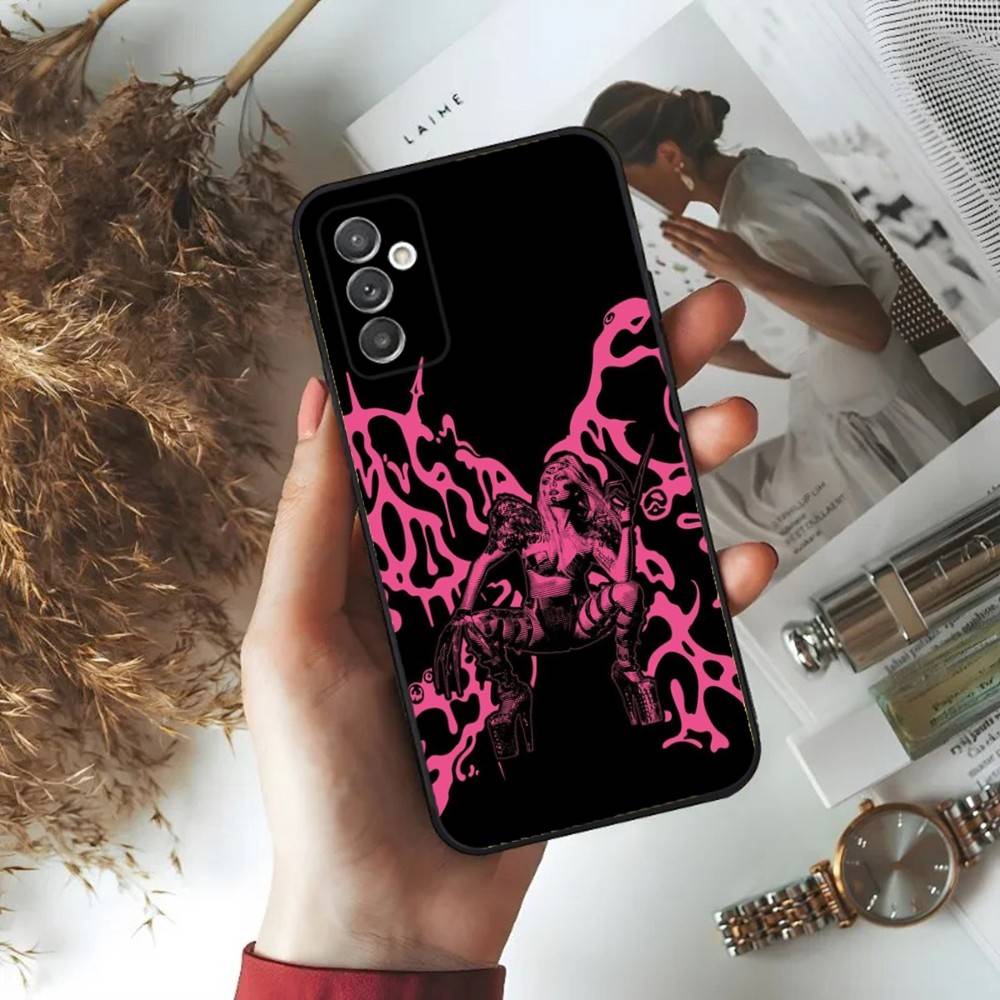 

Singer L-Lady G-Gaga Phone Case For Samsung S24,23,22,30,21,10,9,Ultra,Plus,Lite,FE,5G Black Soft Case Samsung S105G