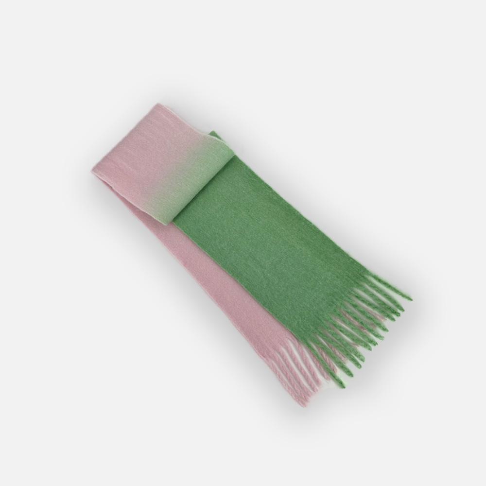 Wool Dopamine Gradient Autumn and Winter Scarf Women's Soft and Waxy Warm Scarf Shawl