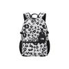 Fashion Color Block Leopard Print Zipper Closure Large Capacity Polyester Backpack Unisex Backpacks White NM2DM51M