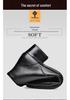 Men's Winter Pointed Toe Leather Chelsea Boots with Velvet, Lace-up Roman Style, High Heel Martin Design