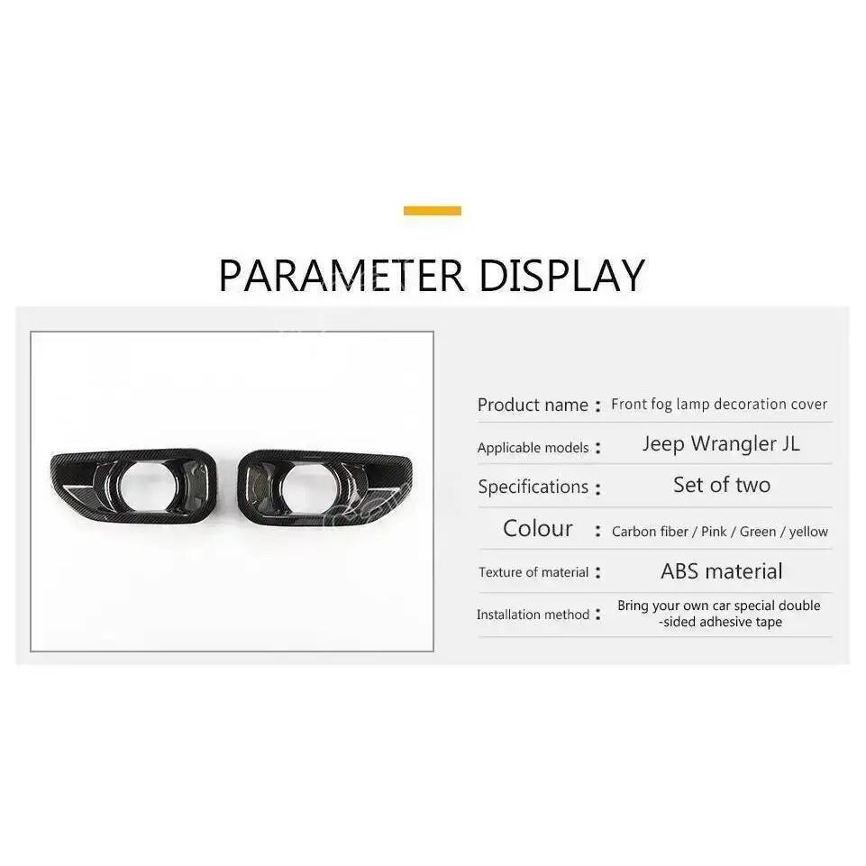 JeCar Car Front Bumper Fog Light Cover Lamp Hoods Decoration For Jeep Wrangler JL JT Gladiator 2018 Up Car Exterior Accessories