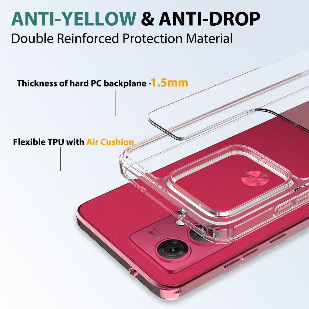 For Motorola Moto G84 5G Phone Case TPU Frame Clear Acrylic Back Cover