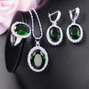 European-American Zircon Jewelry Set: Ring, Necklace, Earrings - Three-Piece Inlaid Zircon Collection