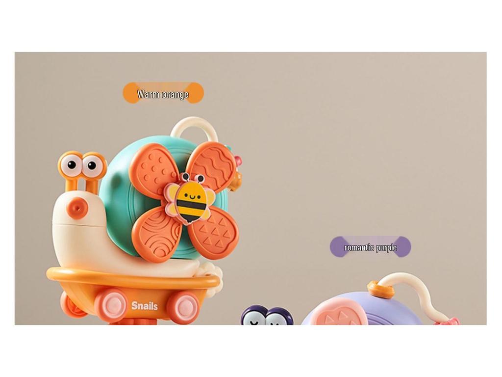 Children's Teething Rattle: Pinwheel Spinner with Suction for High Chair, Ages 0-3