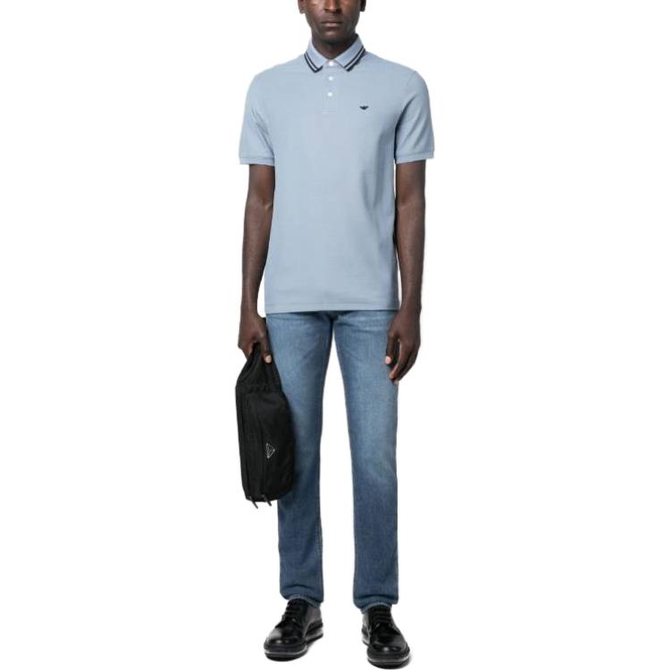 EMPORIO ARMANI Polo Shirt Men's Light Blue 3R1F67-1JCYZ-0753