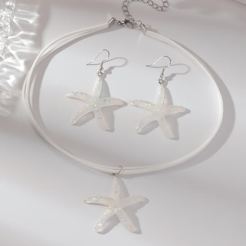 Богемная Личность Серьги-Подвески Звезда Морская Ожерелье Женский Пляжный Отпуск Стиль Набор Украшений Ретро Тренд Аксессуары