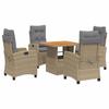 VidaXL Garden Dining Set with Cushions 5pcs, Patio Table, Patio Furniture, Outdoor Furniture, Beige 3277422