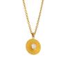 Meier Baroque pearl stud earrings stainless steel 18k gold pendant necklace earring set