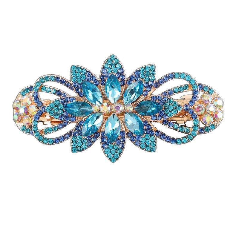 Pince à cheveux élégante fleur en strass: Accessoire de luxe de printemps pour femmes