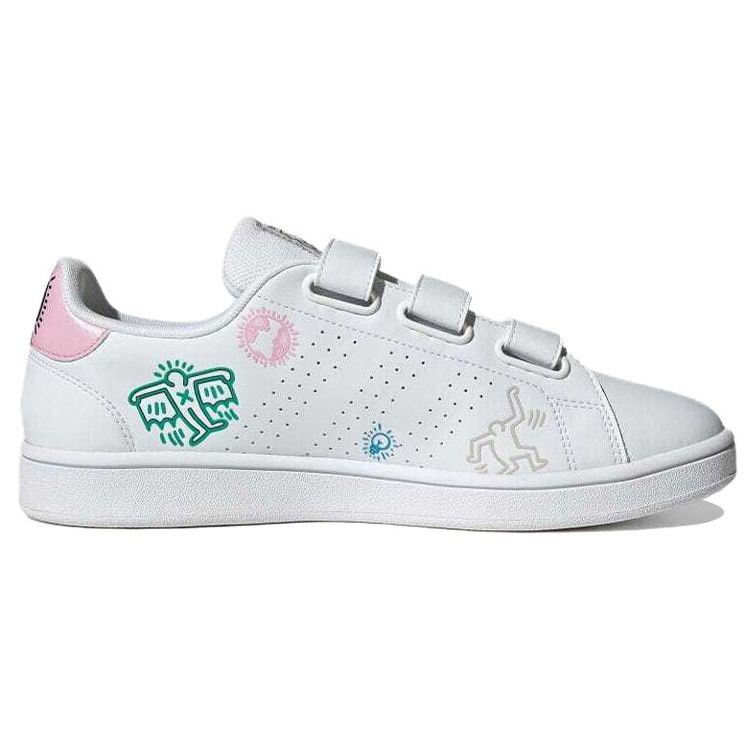 Adidas Keith Haring X  Neo Advancourt Base Comfortable Casual Durable Low-Top Skate Shoes Unisex Sneakers White GX3675