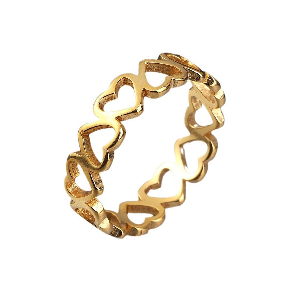 Bague en Titane avec Design de Cœur Creux en Acier Inoxydable