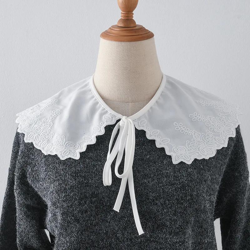 Korean Big Lapel Fake Collar Shoulder Wraps Shawl Female Removable Blouse Tops Shirt Detachable Collar Neckwear False Collar