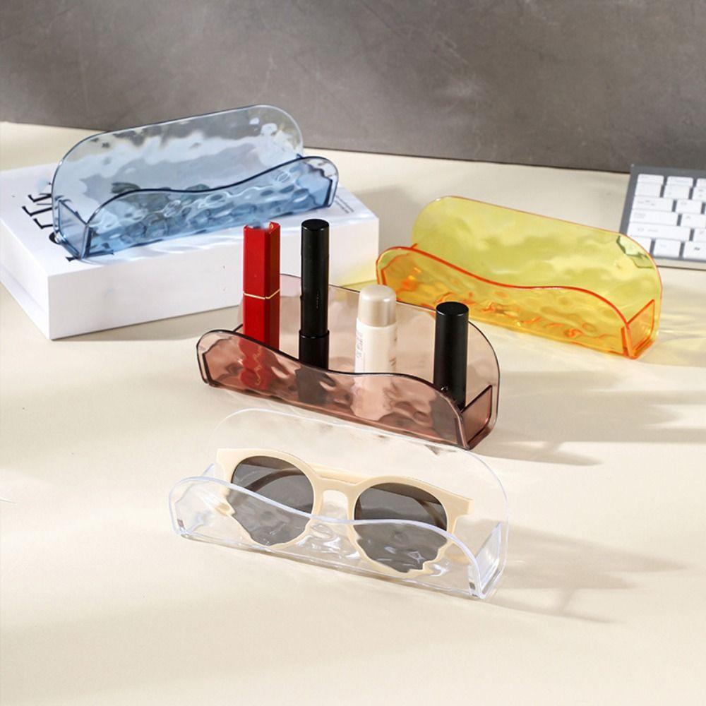 

2pcs Wardrobe Decoration Glass Showcase Punch-free Glasses Storage Rack Desktop Bathroom Bedroom рожевий