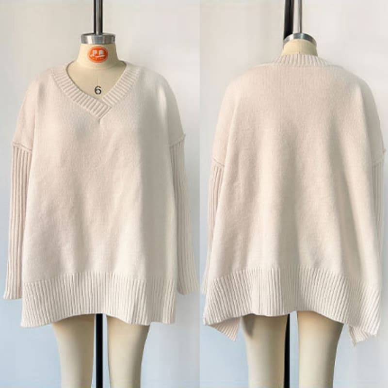 Women's Clothing Plus Size Fashion Knitwear Sweater Sexy Pullover V-neck