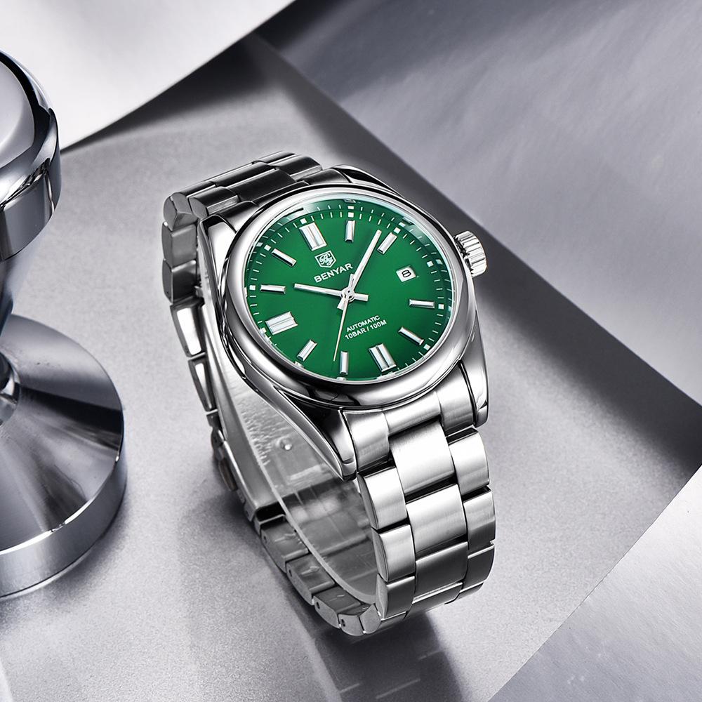 Benyar Watch Men'S Automatic Mechanical Watch Fashion Waterproof Luminous Steel Belt Men'S Watch 5185