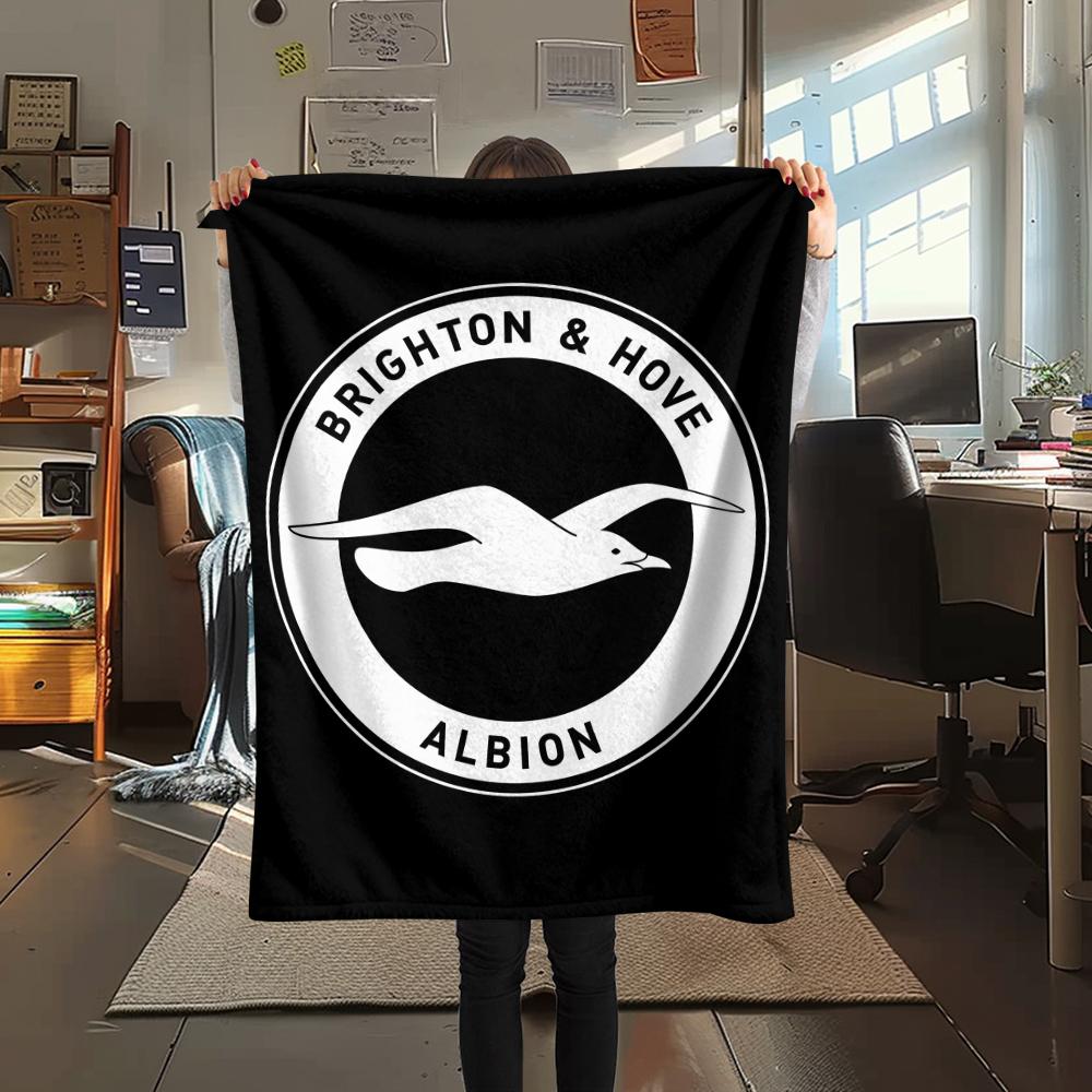 1PC Brighton Print Flannel Blanket, High quality All Seasons, Home Decor, Warmth and Comfort, Perfect for Christmas Gifts