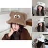 Cute Cartoon Eye Knit Fisherman Hat With Warm Windproof Function For Women And Teens