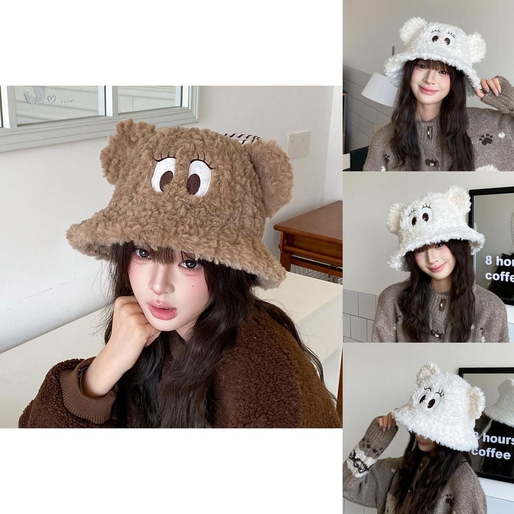 Cute Cartoon Eye Knit Fisherman Hat With Warm Windproof Function For Women And Teens