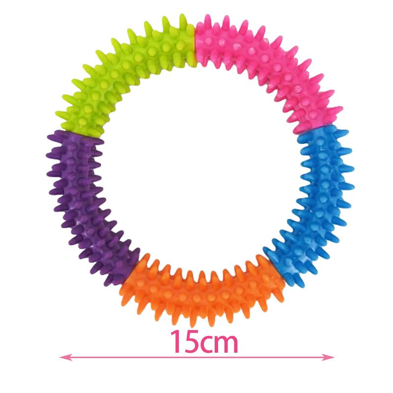 Cute Dog Toys Training Flying Discs Pet Ring Spiky Circle Ring Dog Bite-Chew Molar Cleaning Tooth Pet Supply Toy Dog Accessories