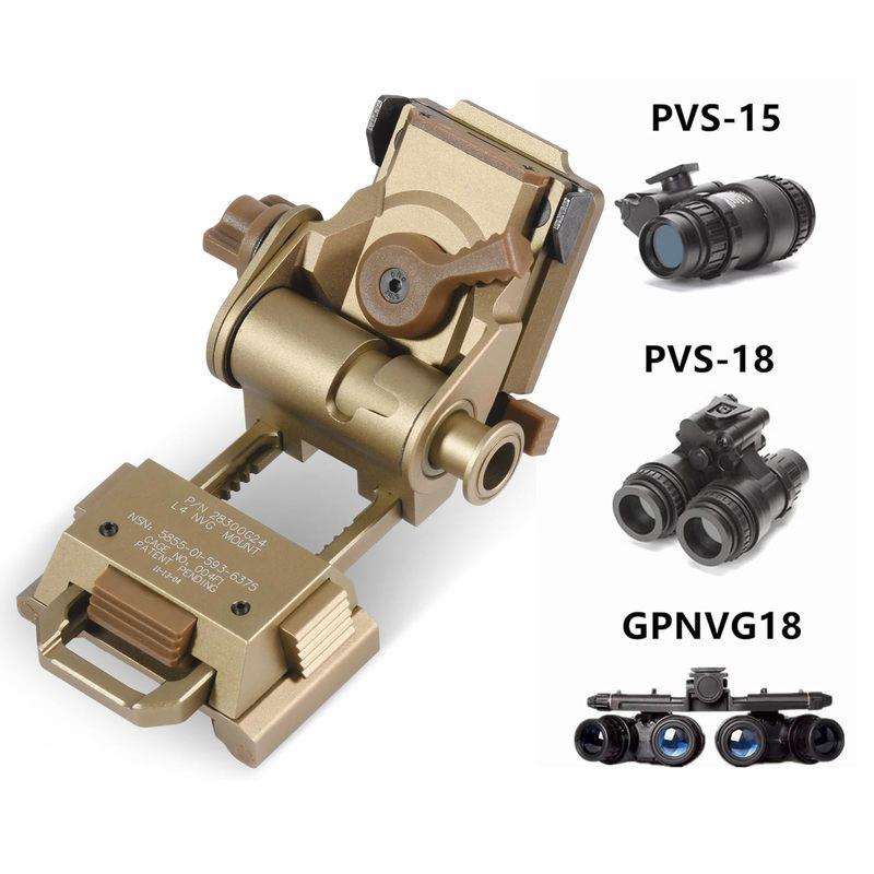 BOOIU Metal/Nylon L4G24 NVG Hjelmmonteringsholder til PVS15/18 GPNVG18 Brille Natkikkert Støtte Udendørs Taktisk Hjelmbeslag