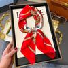 New silk scarf women's fashion versatile high-end small square scarf Korean version neck protection scarf spring and autumn retro scarf tied bag